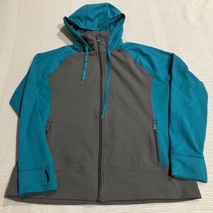 Lands' End Performance Jacket in Teal and Gray